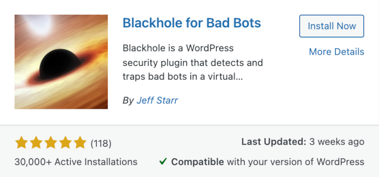 Blackhole for Bad Bots plugin